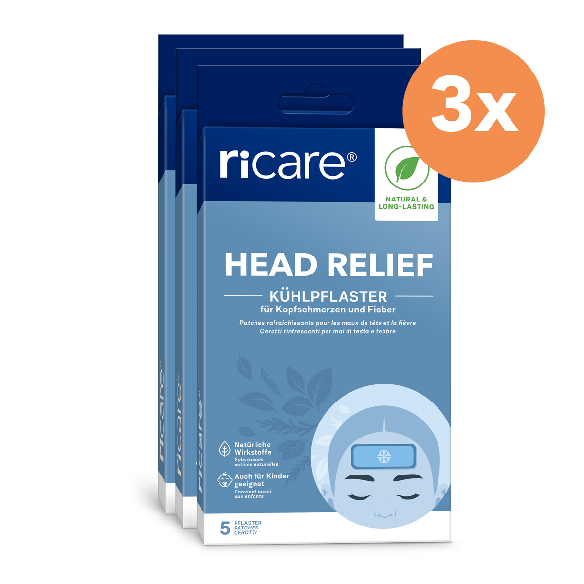 Head Relief Kühlpflaster – 3er-Pack